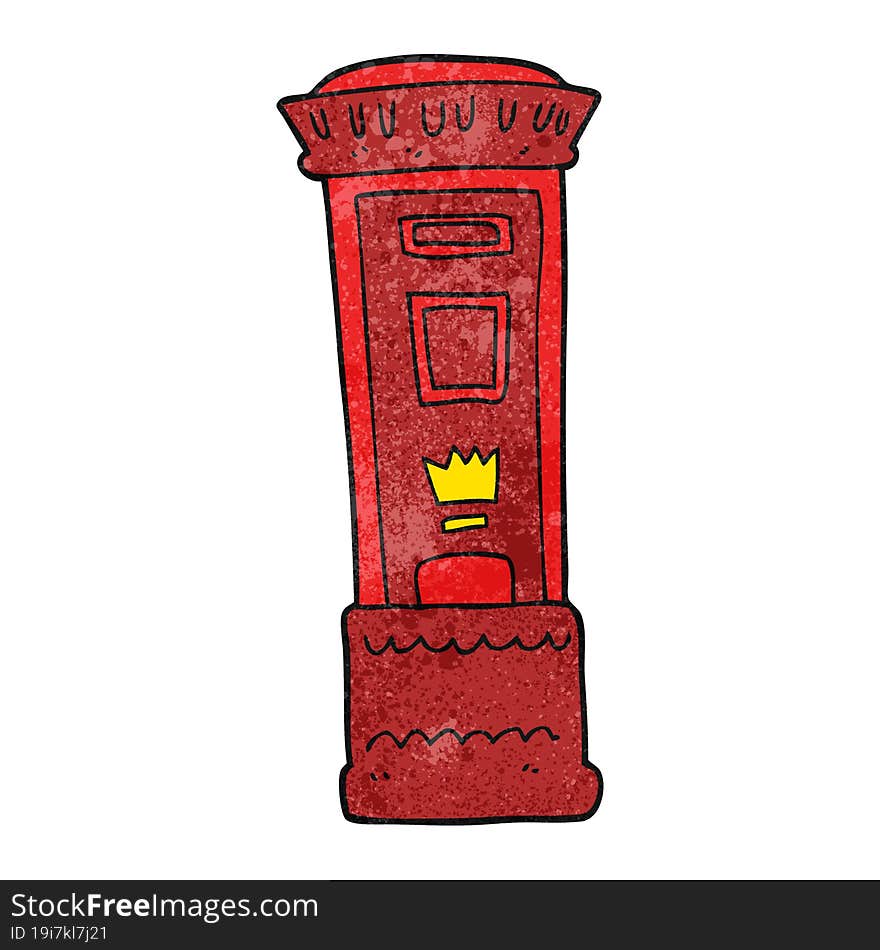 Textured Cartoon British Post Box