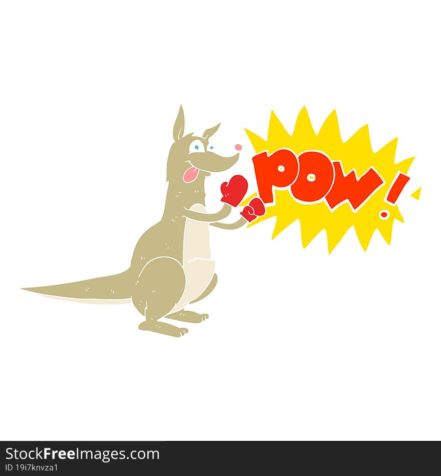 flat color illustration of boxing kangaroo. flat color illustration of boxing kangaroo