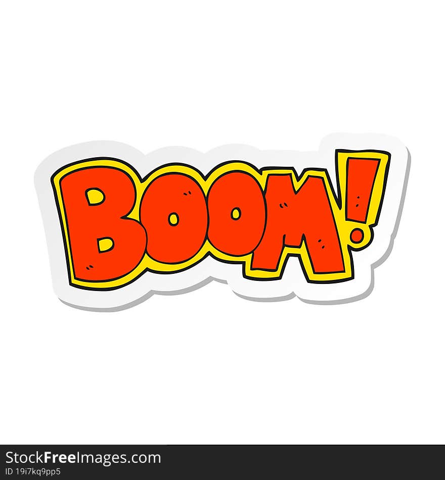 Sticker Of A Cartoon Boom Symbol