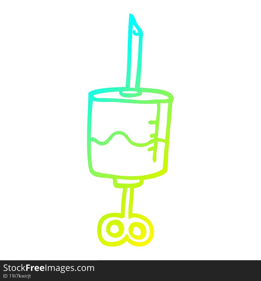 cold gradient line drawing cartoon medical syringe