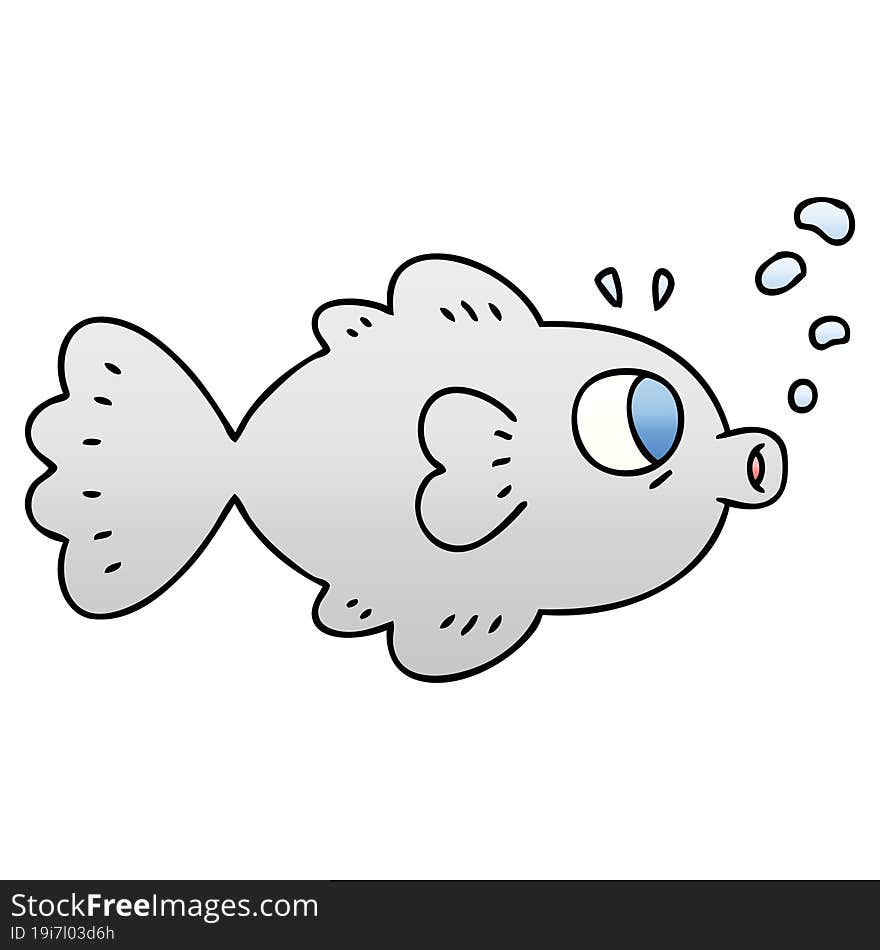 quirky gradient shaded cartoon fish