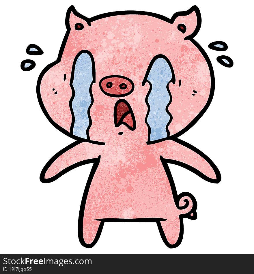 crying pig cartoon. crying pig cartoon