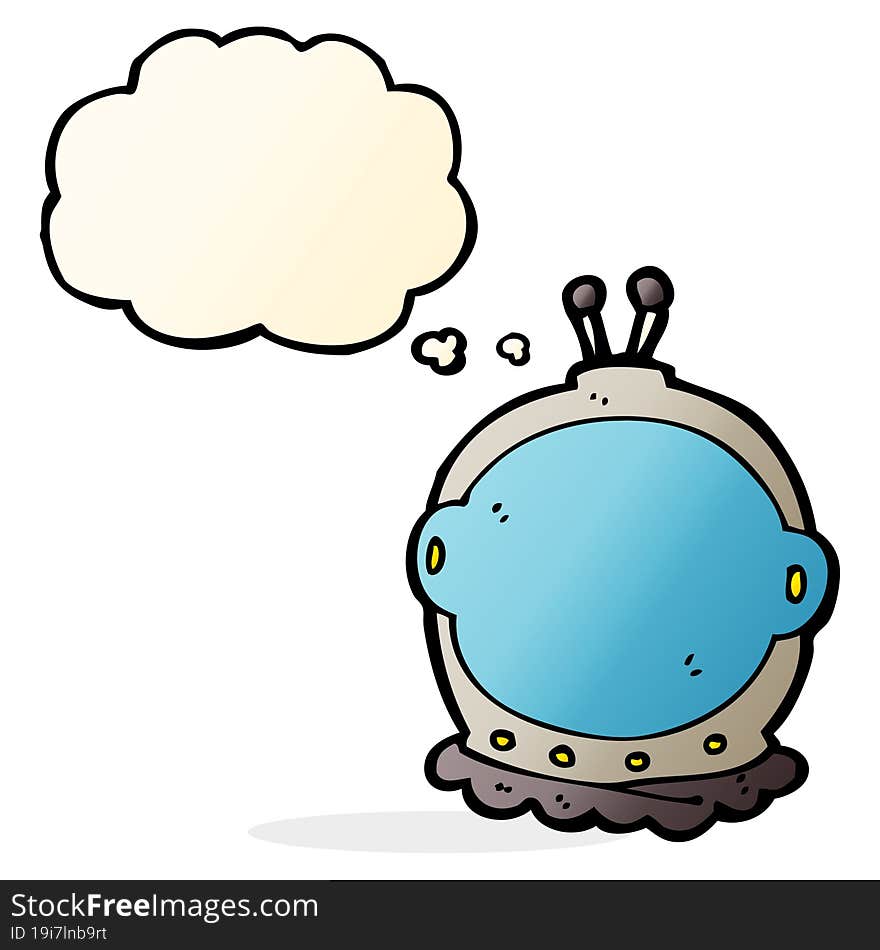 Cartoon Astronaut Helmet With Thought Bubble