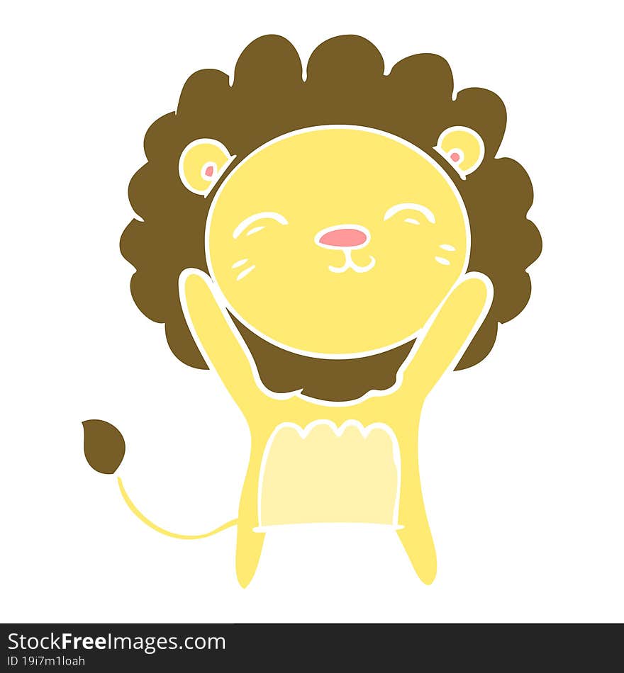 flat color style cartoon lion