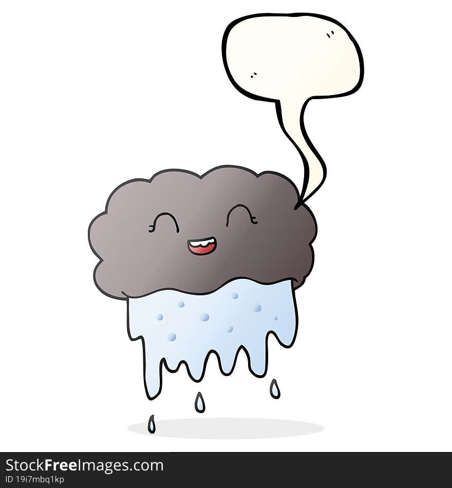 speech bubble cartoon rain cloud