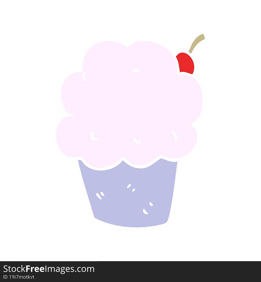 flat color style cartoon cupcake