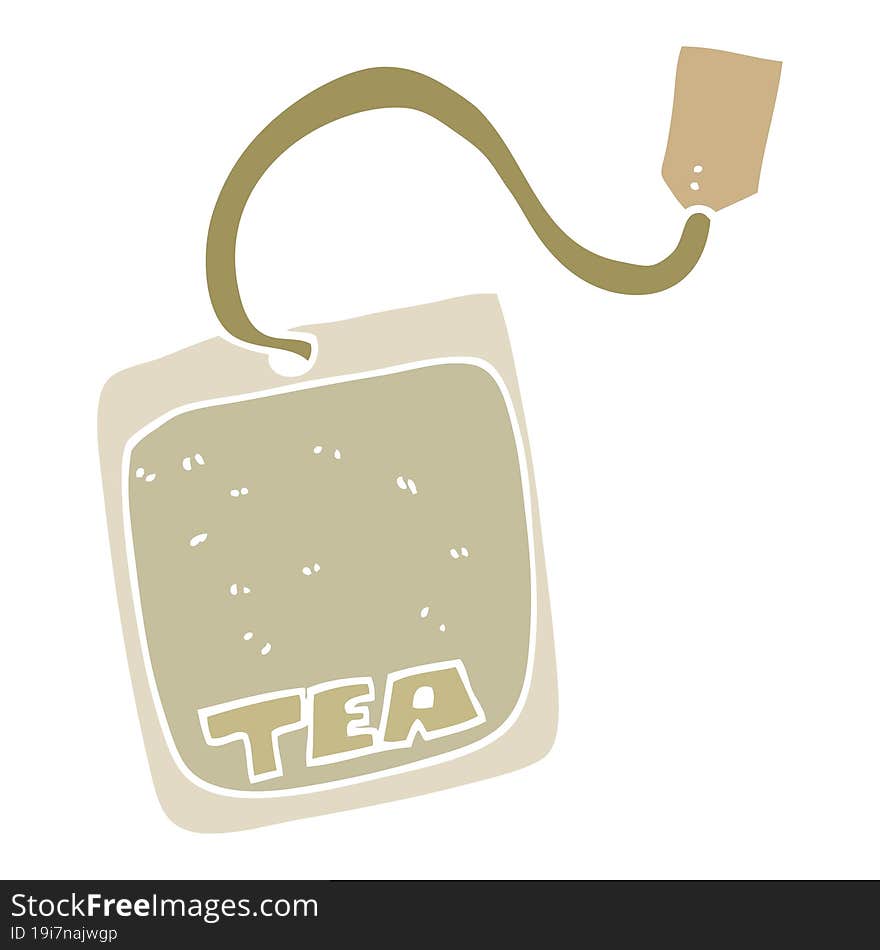 flat color style cartoon tea bag