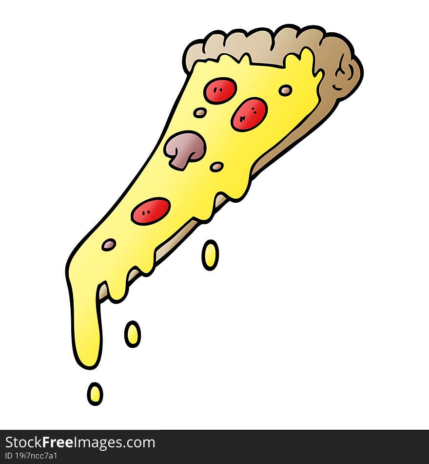 cartoon doodle pizza slice