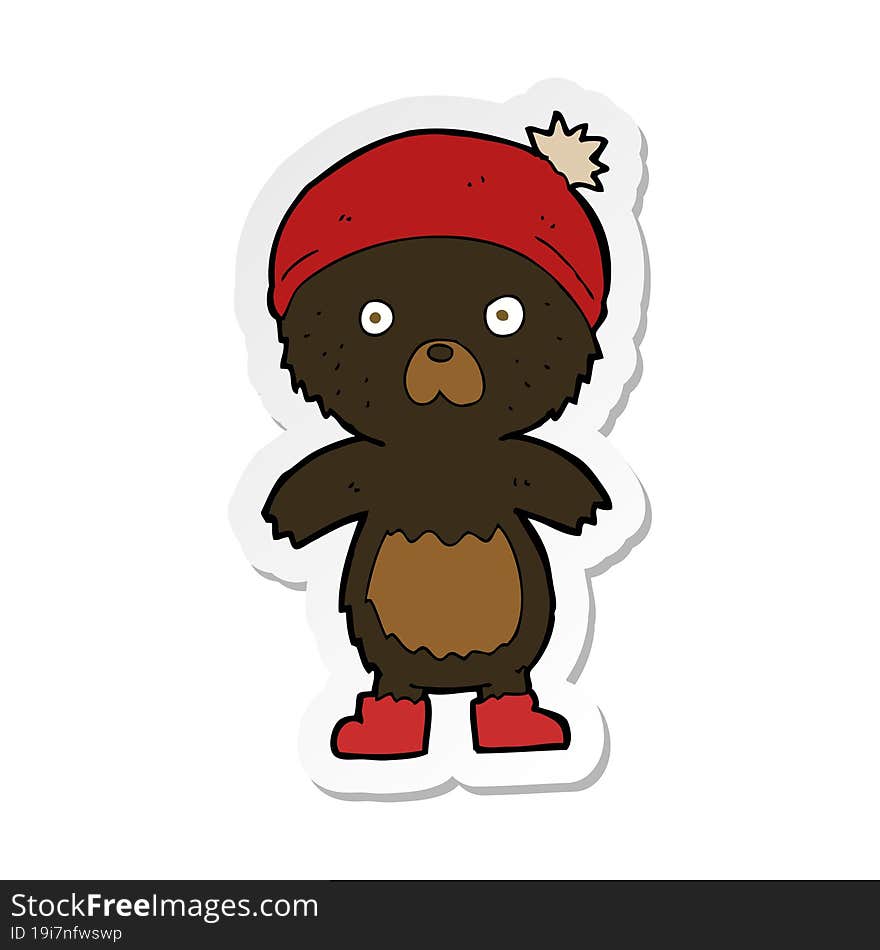 sticker of a cartoon cute teddy bear