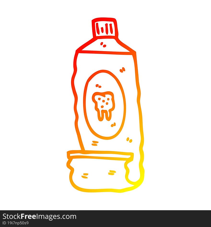 Warm Gradient Line Drawing Cartoon Toothpaste