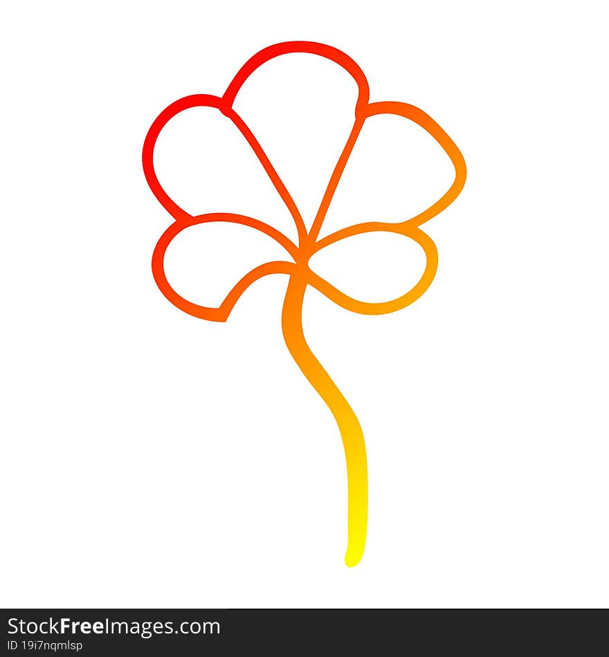 warm gradient line drawing cartoon leaf