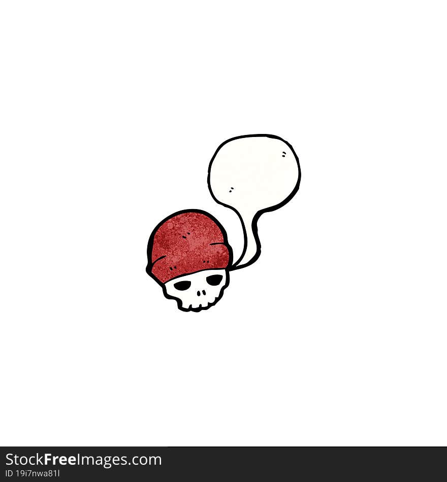 cartoon skull wearing hat