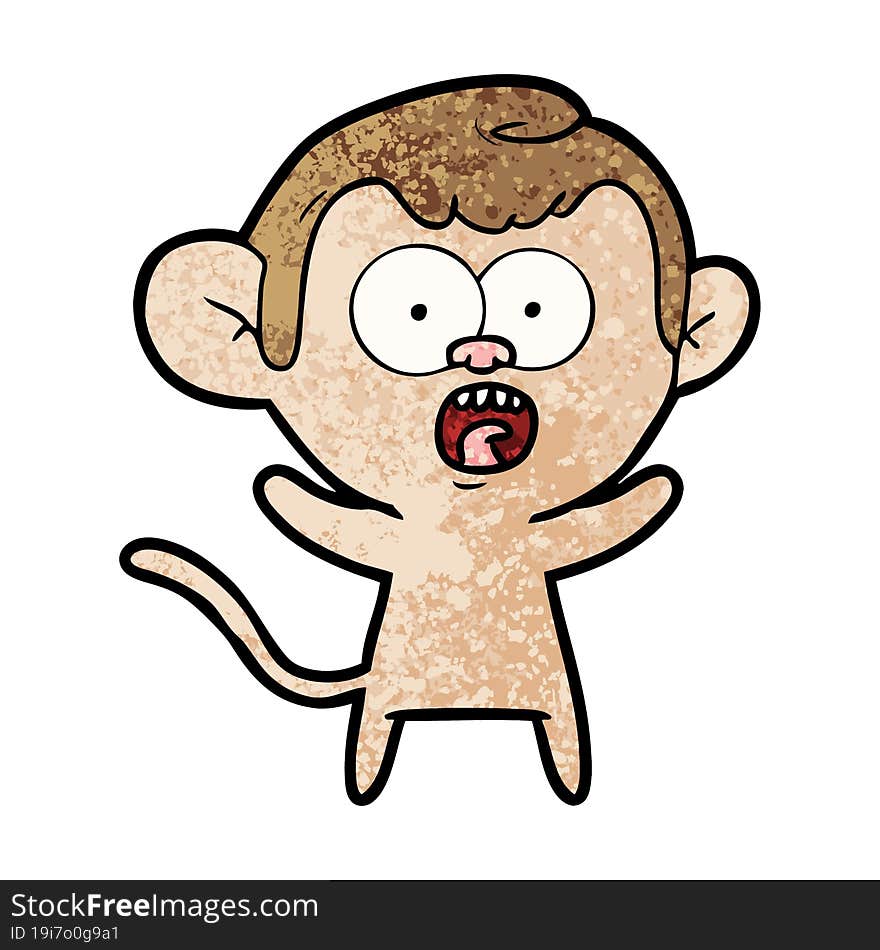 cartoon shocked monkey. cartoon shocked monkey