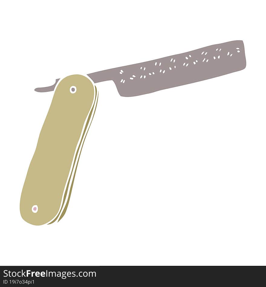 cartoon doodle cut throat razor