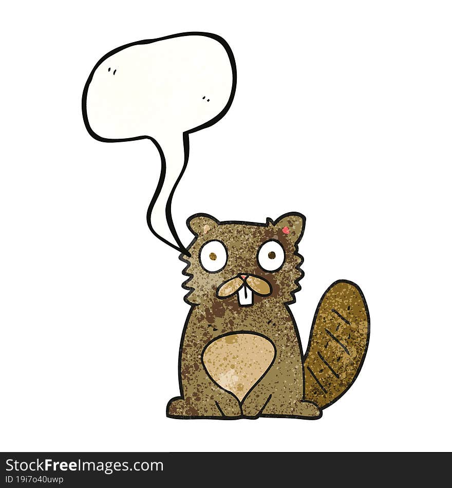 speech bubble textured cartoon beaver