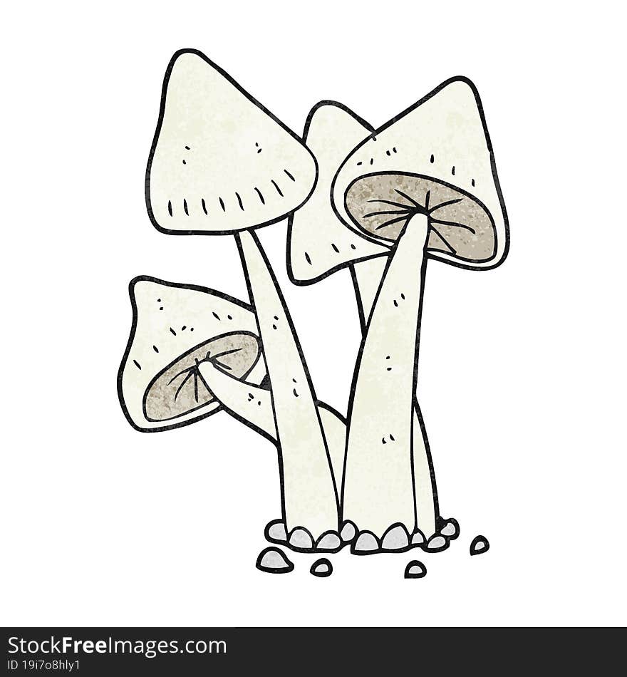 Textured Cartoon Mushrooms