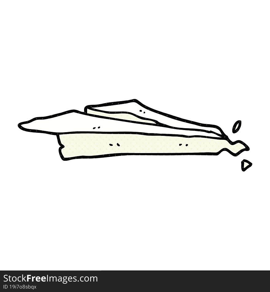 cartoon crumpled paper plane