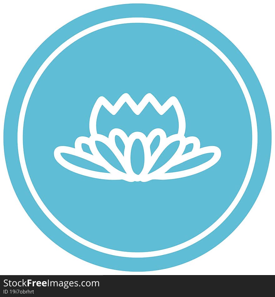 lotus flower circular icon symbol