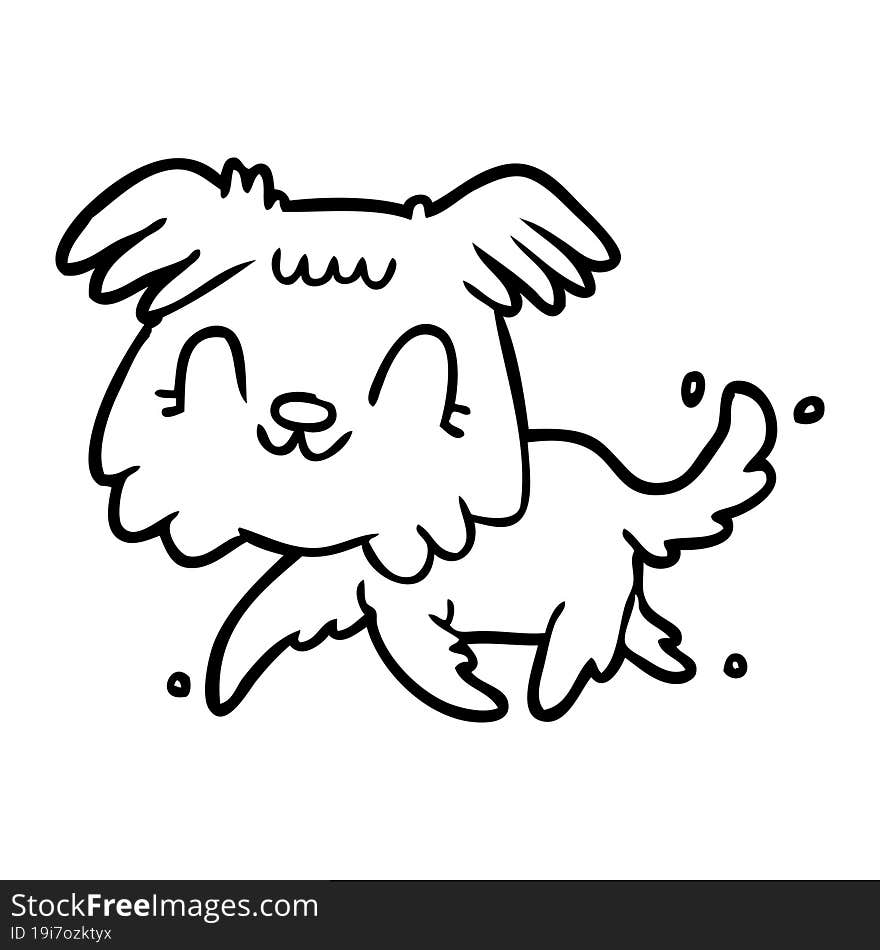 line drawing of a little dog. line drawing of a little dog