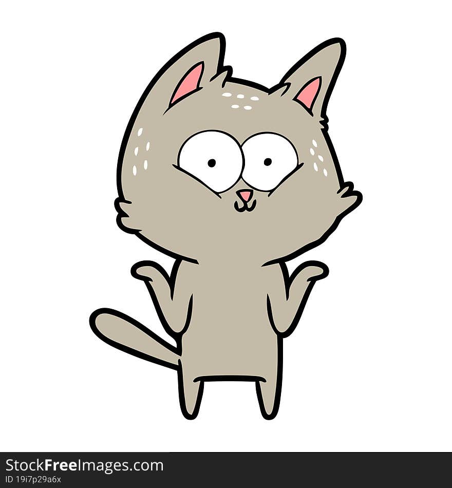 cartoon cat shrugging shoulders. cartoon cat shrugging shoulders