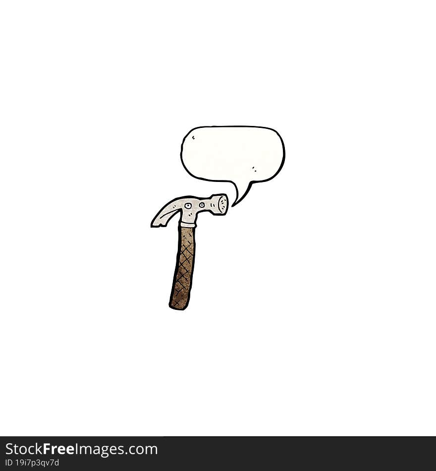 Cartoon Hammer With Speech Bubble