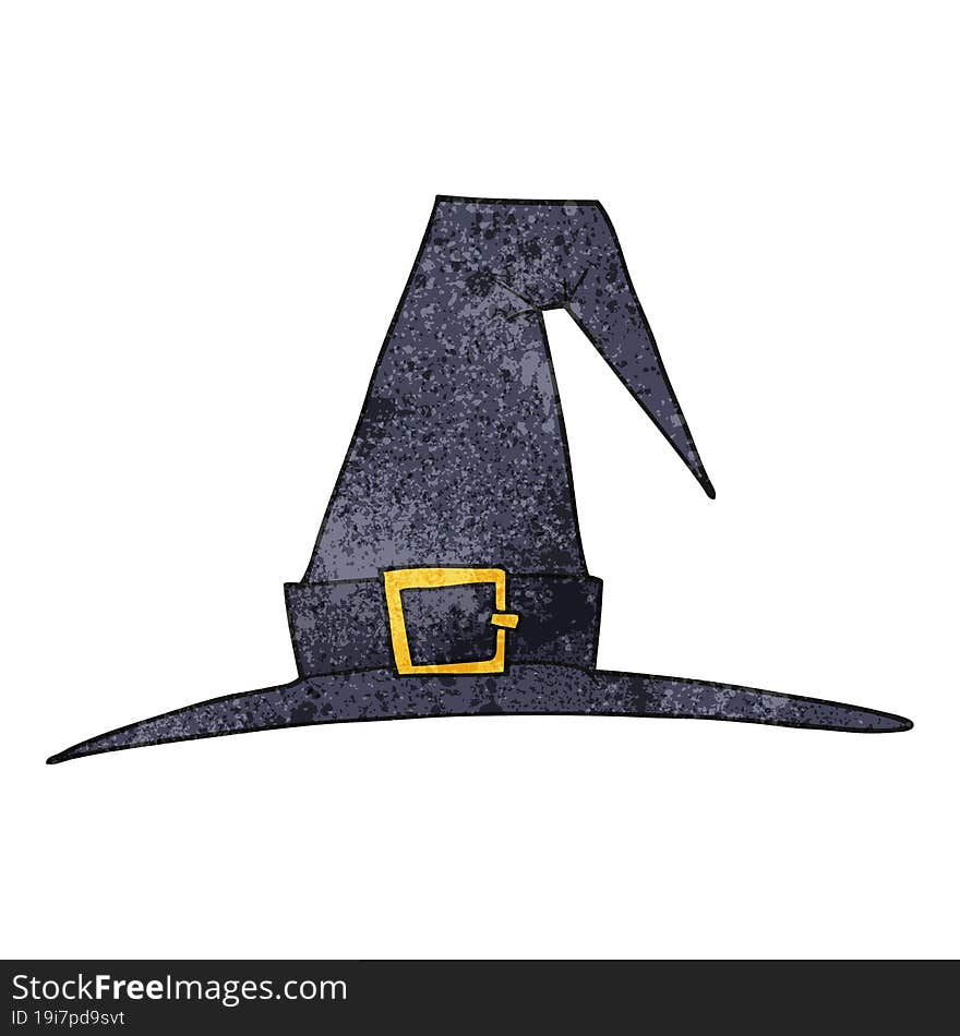 freehand textured cartoon witch hat