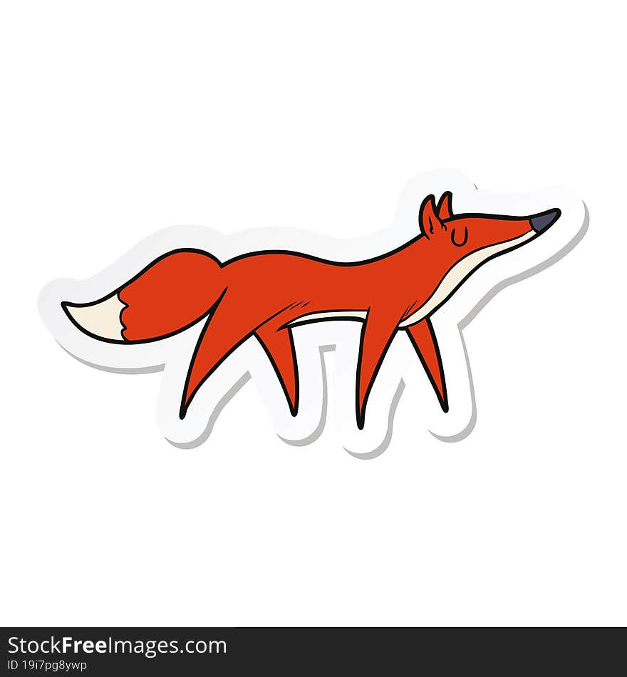 sticker of a cartoon fox