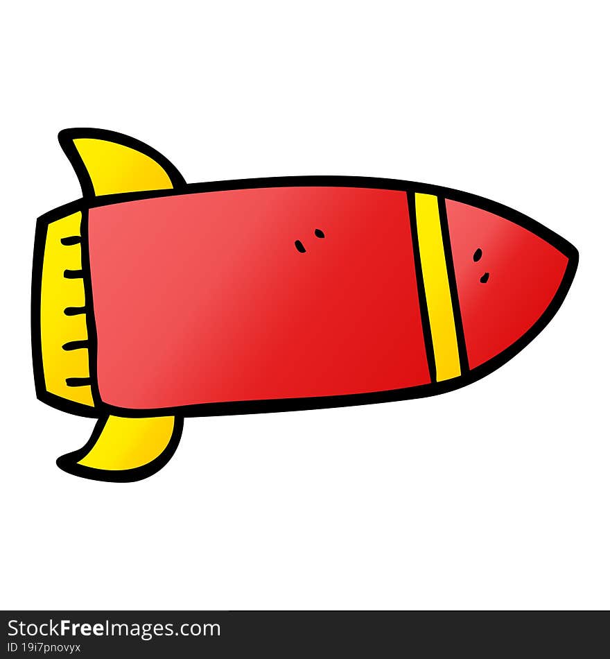 Cartoon Doodle Red Rocket