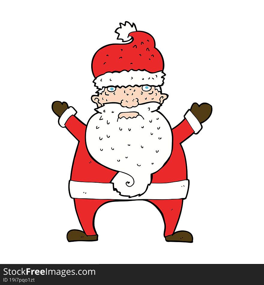 cartoon ugly santa claus