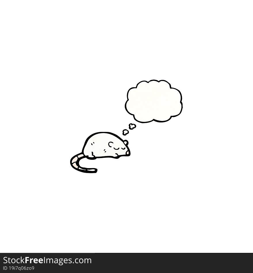 white mouse with thought bubble