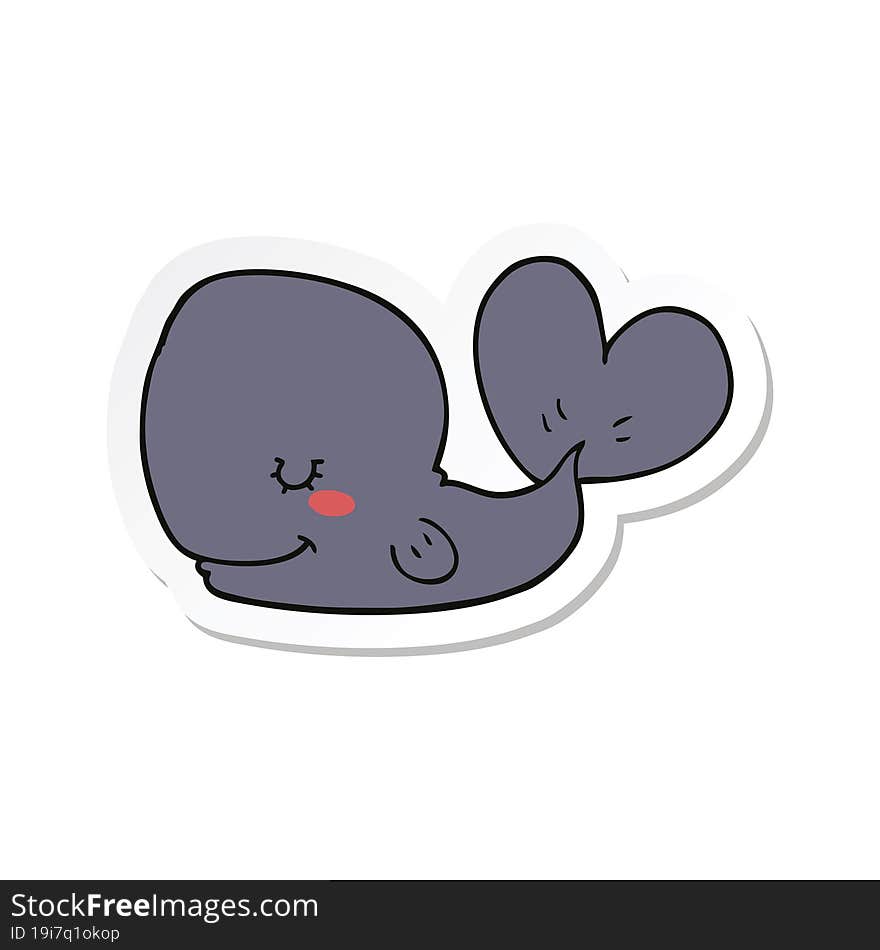 sticker of a cartoon whale