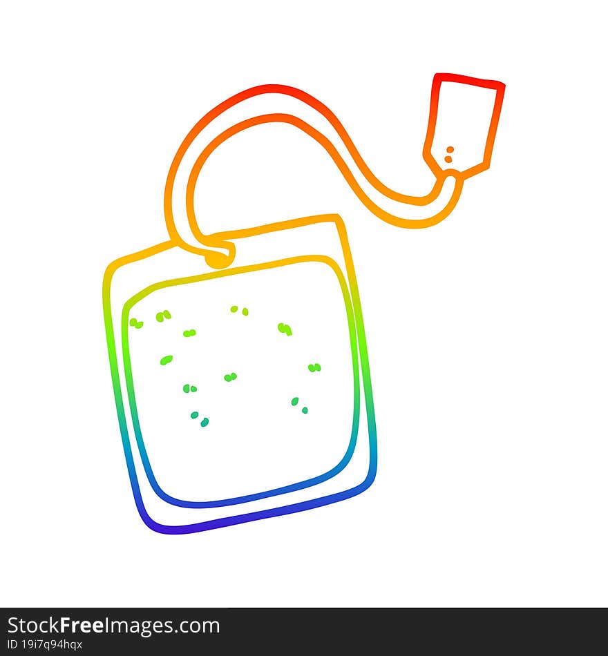 rainbow gradient line drawing cartoon tea bag