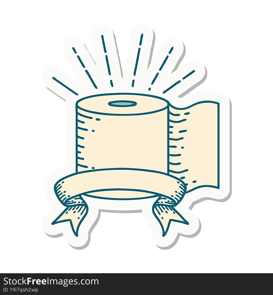 sticker of tattoo style toilet paper