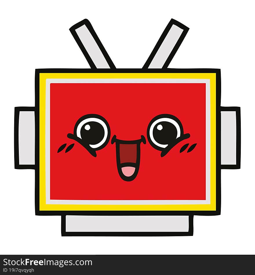 Cute Cartoon Robot Head