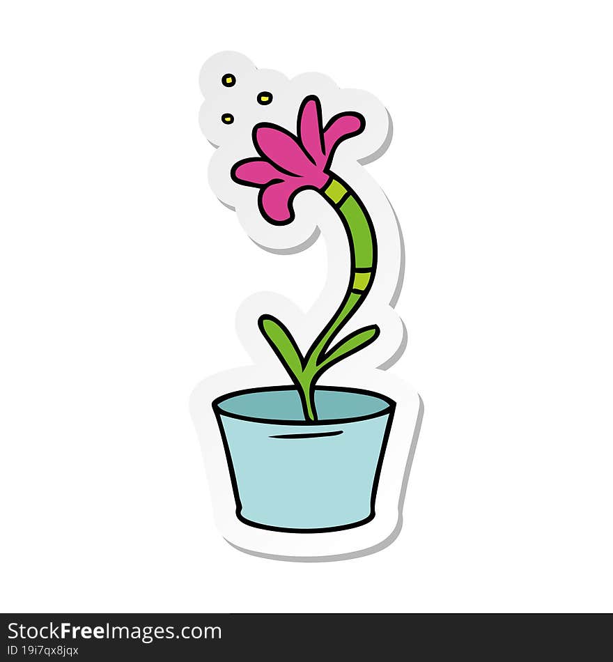 hand drawn sticker cartoon doodle of a house plant