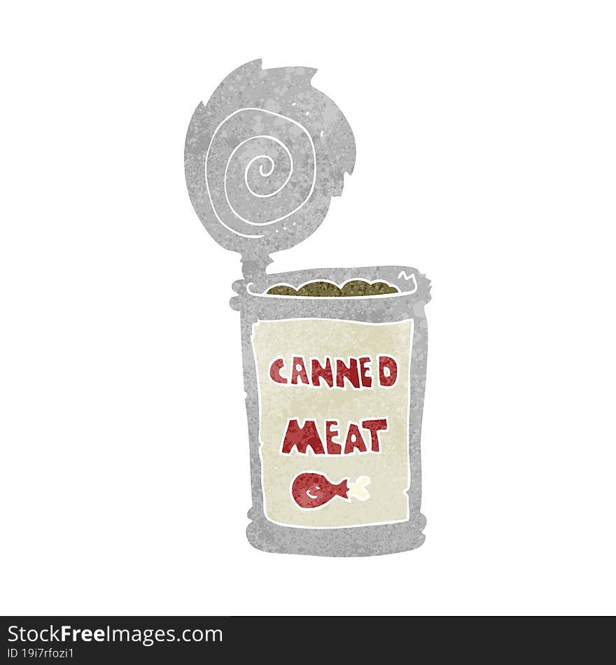 retro cartoon canned meat