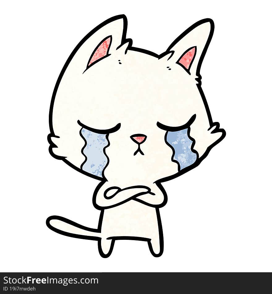 crying cartoon cat. crying cartoon cat