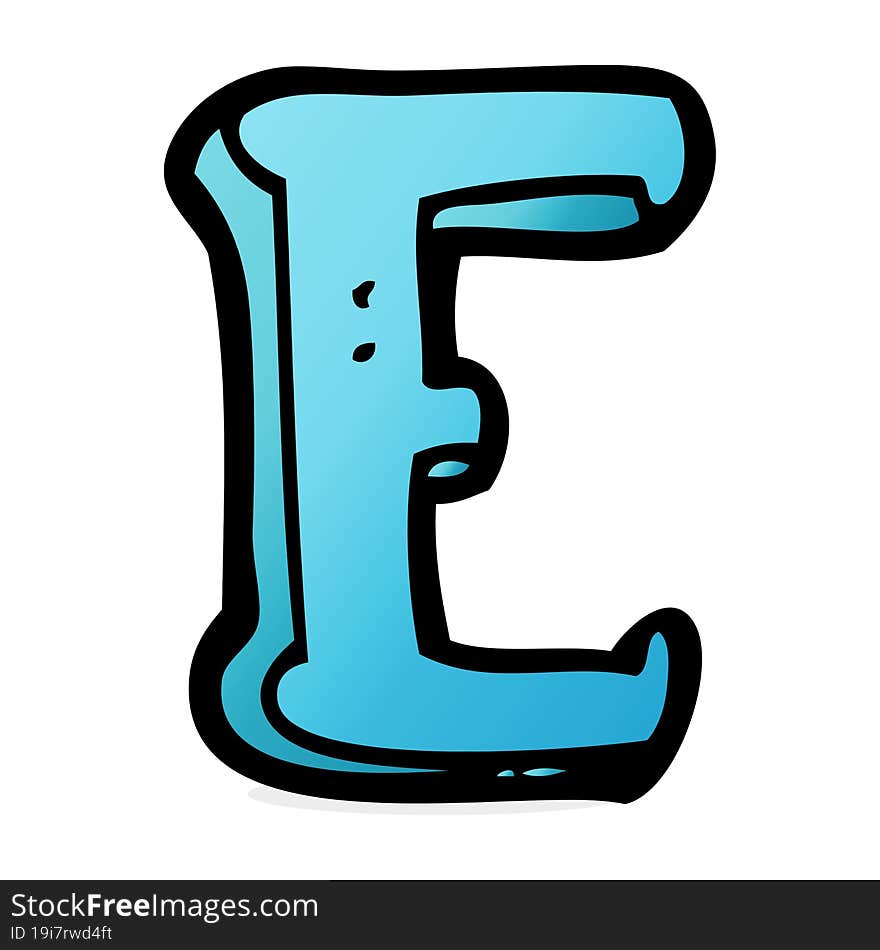 cartoon letter E