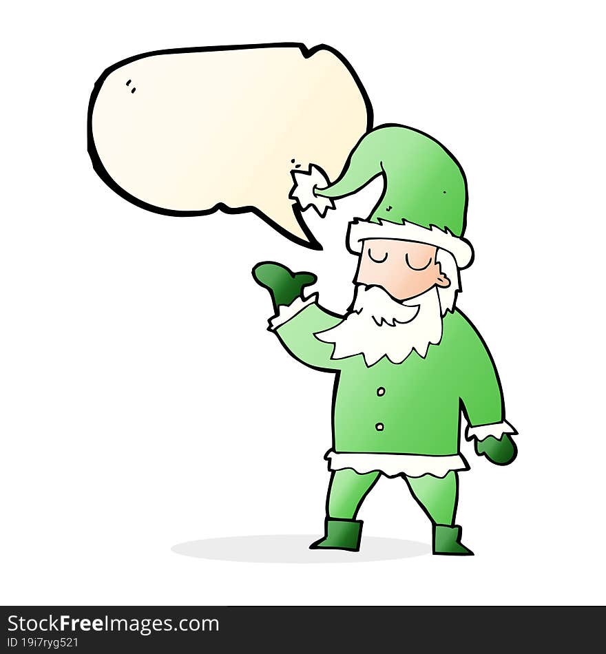 cartoon santa claus with speech bubble