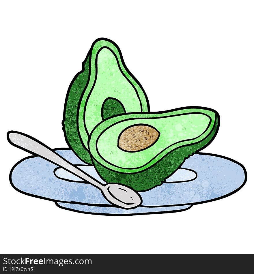 cartoon halved avocado. cartoon halved avocado