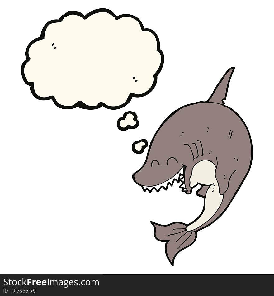 cartoon shark with thought bubble