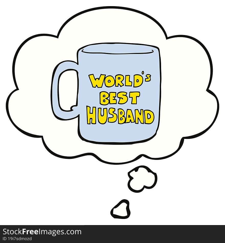 worlds best husband mug and thought bubble