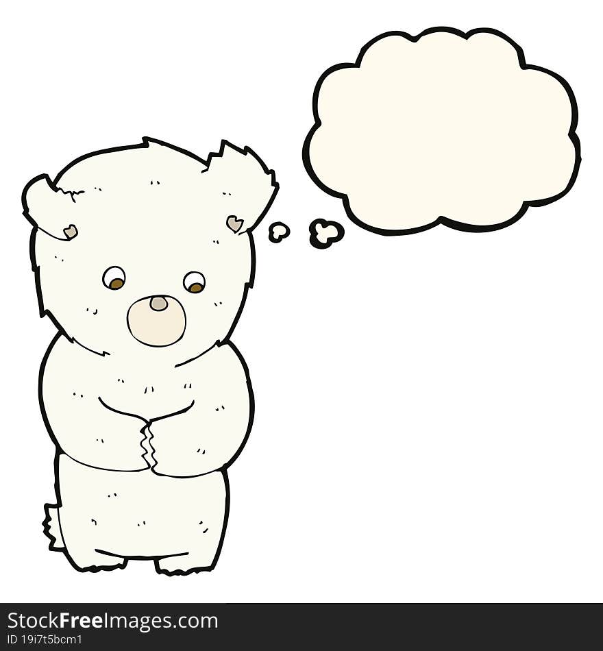 cute cartoon polar bear with thought bubble