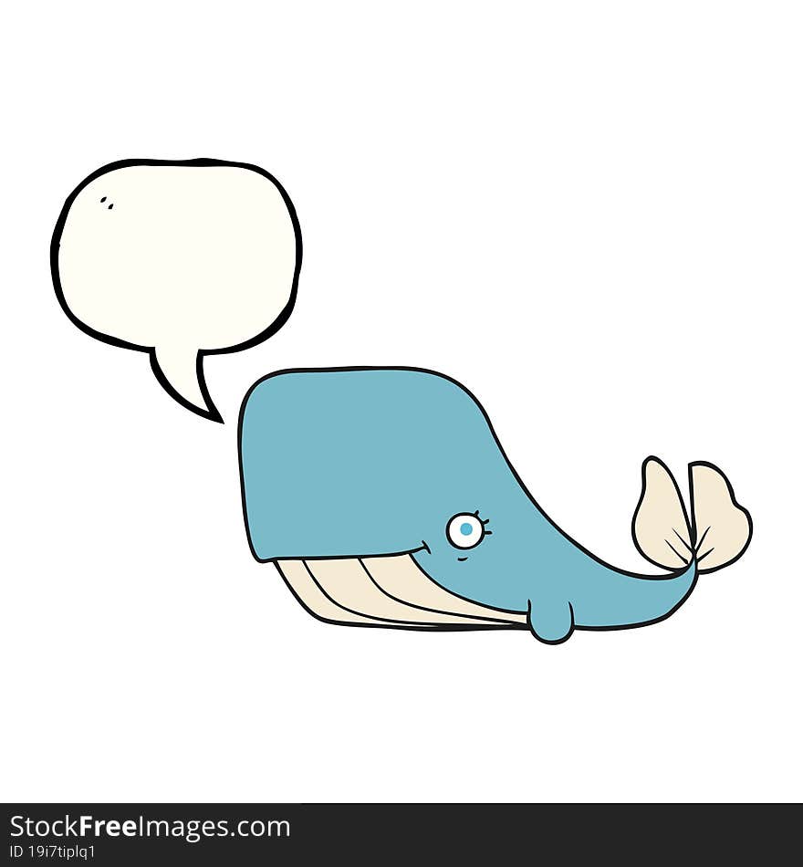 Speech Bubble Cartoon Happy Whale