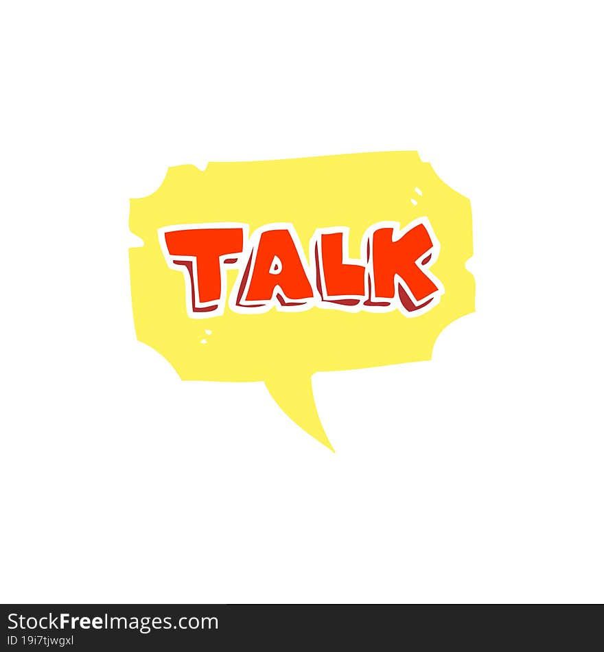 flat color illustration of a cartoon talk symbol