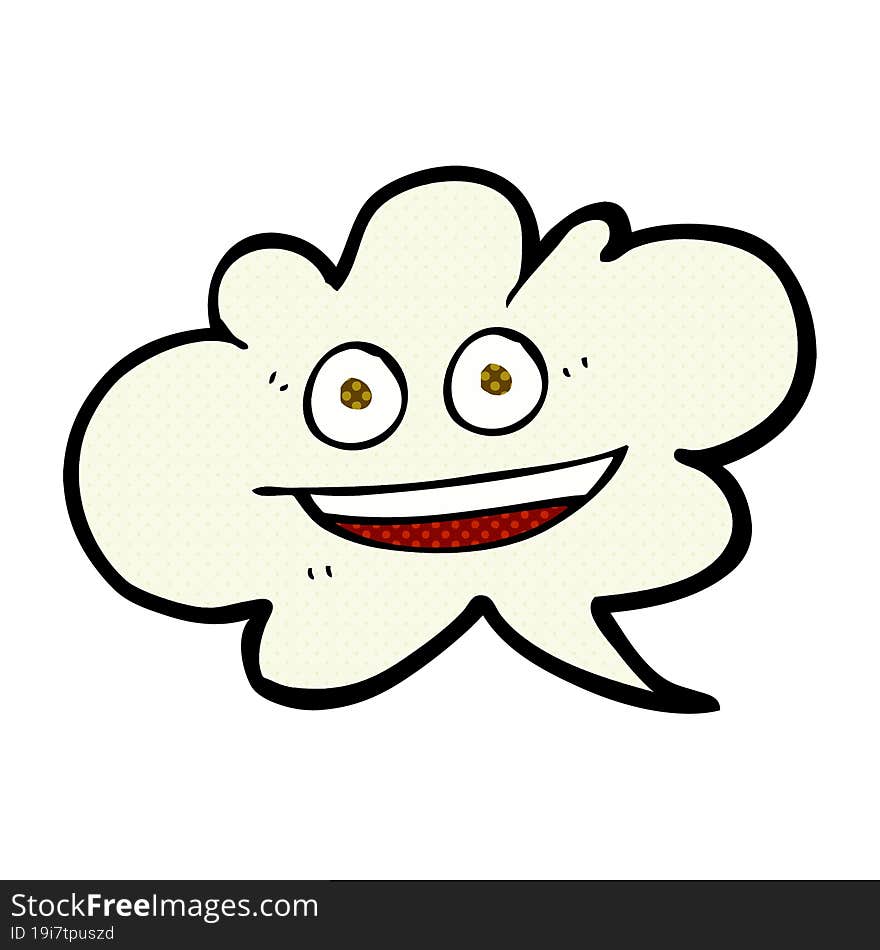 Cartoon Cloud Speech Bubble With Face