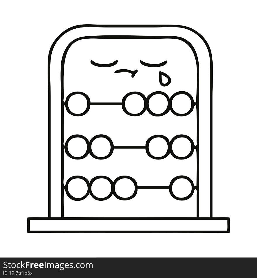 line drawing cartoon abacus