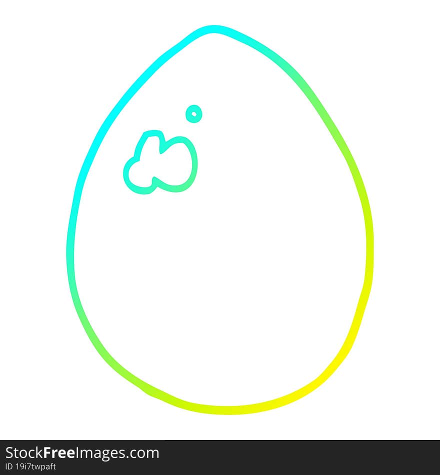 cold gradient line drawing cartoon egg