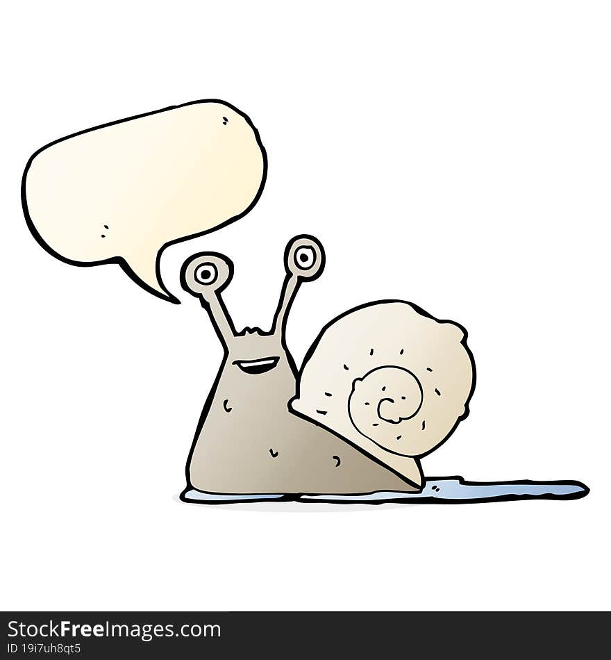 Cartoon Snail With Speech Bubble