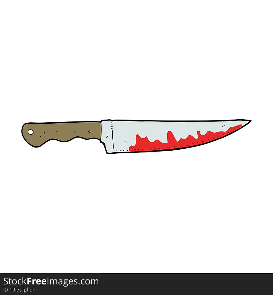 Cartoon Bloody Kitchen Knife